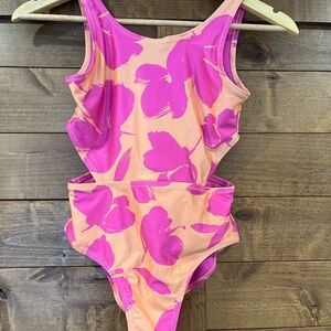 GAP Kids Pink and Orange Cutout Swimsuit - size L NWOT